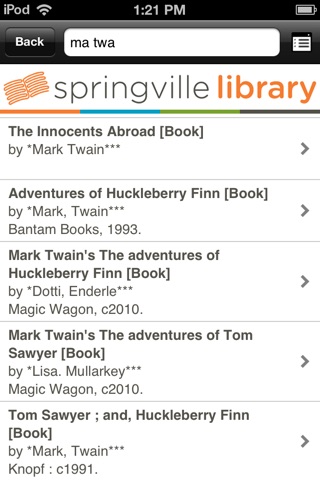 Springville Lib screenshot 2