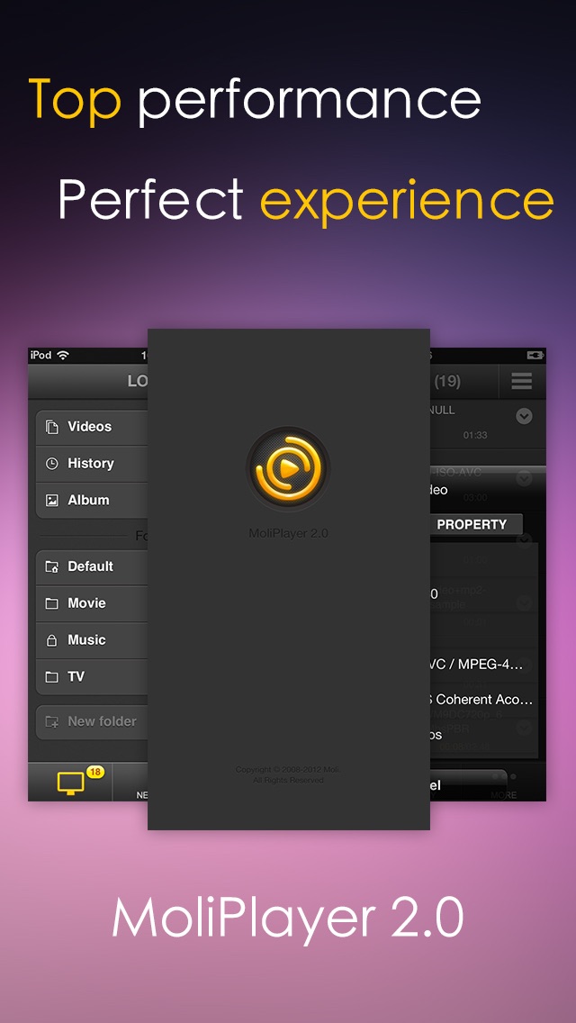 MoliPlayer Pro-video & music media player for iPhone/iPod with DLNA/Samba/MKV/AVI/RMVB Screenshot 1