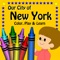 “Our City of New York, Color, Play and Learn, Activity Book” app has 15 coloring pages, 8 games, and lots of information about the city