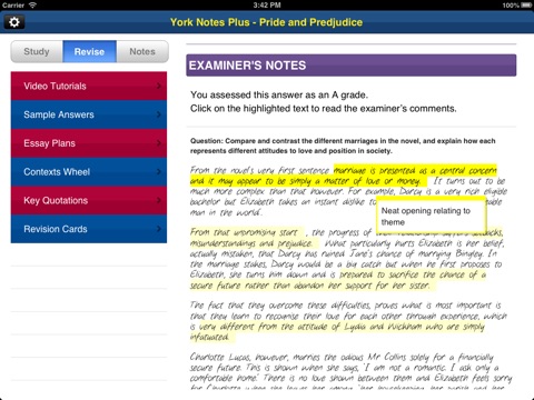 Pride and Prejudice York Notes GCSE for iPad screenshot 4