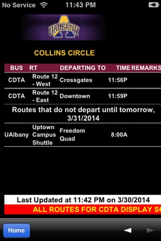 UAlbany Campus Bus Schedules screenshot 2