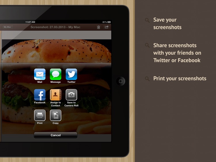 Screenshoter HD - capture screen of the remote Mac and PC