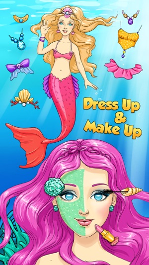 Mermaid Ava Hair Care, Make Up Salon and Dress Up - Kids Gam(圖2)-速報App