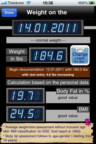 Daily Fat/Weight/BMI + More screenshot 4