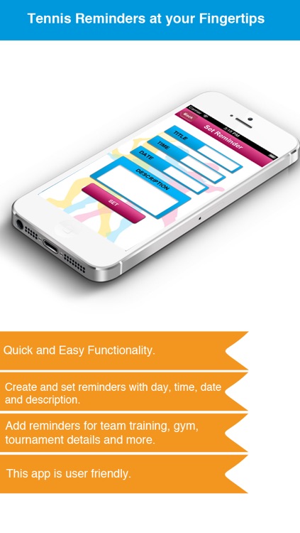 Tennis Reminder App - Timetable Activity Schedule Reminders-Sport