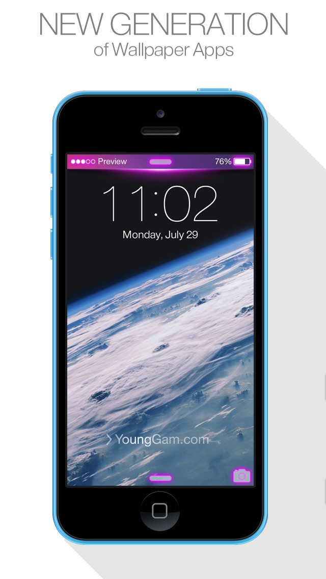 Status Themes ( for iOS7 & Lock screen, iPhone ) New Wallpapers : by YoungGam.com Screenshot 2