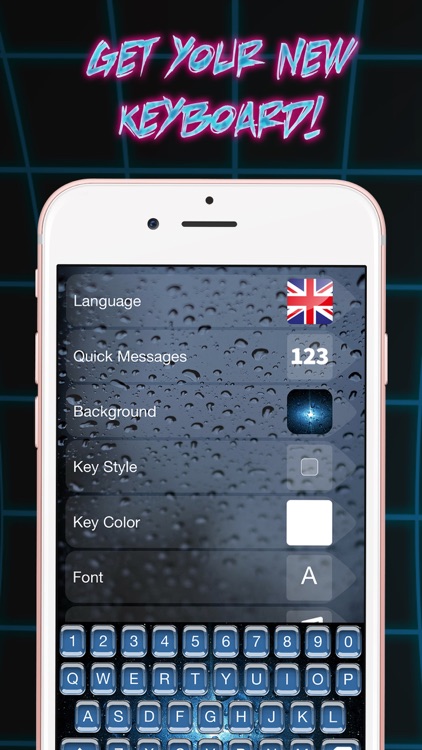 Glass Keyboard Maker – Custom Language Keyboard Themes with Fancy Fonts and Color Backgrounds