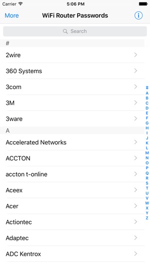 Offline Wi-Fi Router Passwords