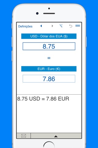 US Dollars to Euros and EUR to USD converter screenshot 2