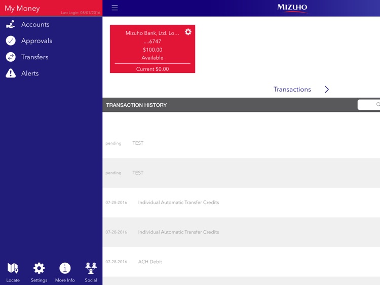 Mizuho Bank Business for iPad