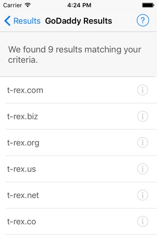 TM-rex - trademark search of USPTO database, Google, and GoDaddy screenshot 3