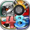 2048 + UNDO Number Puzzle Games " Hot Wheels Edition "