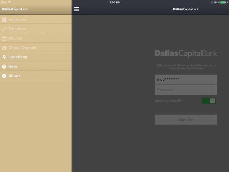 Dallas Capital Bank for iPad