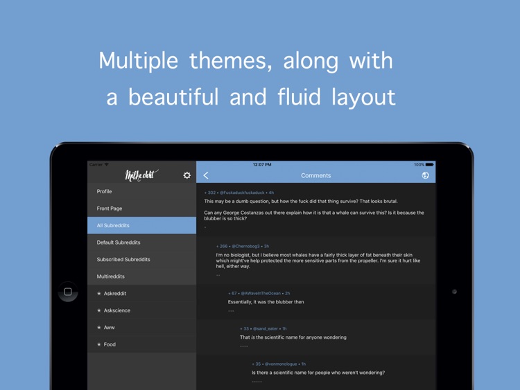 Milkeddit for iPad