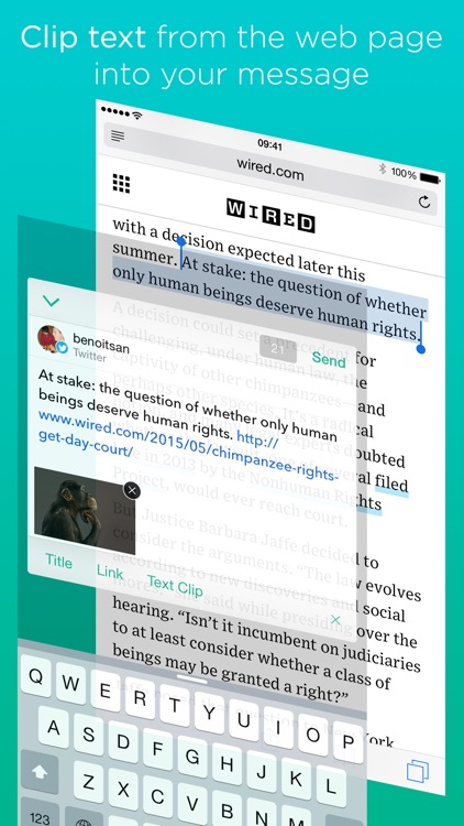 Linky — Share webpage links, images and text