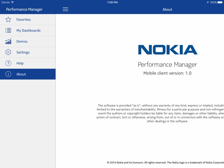 Nokia Performance Manager Client