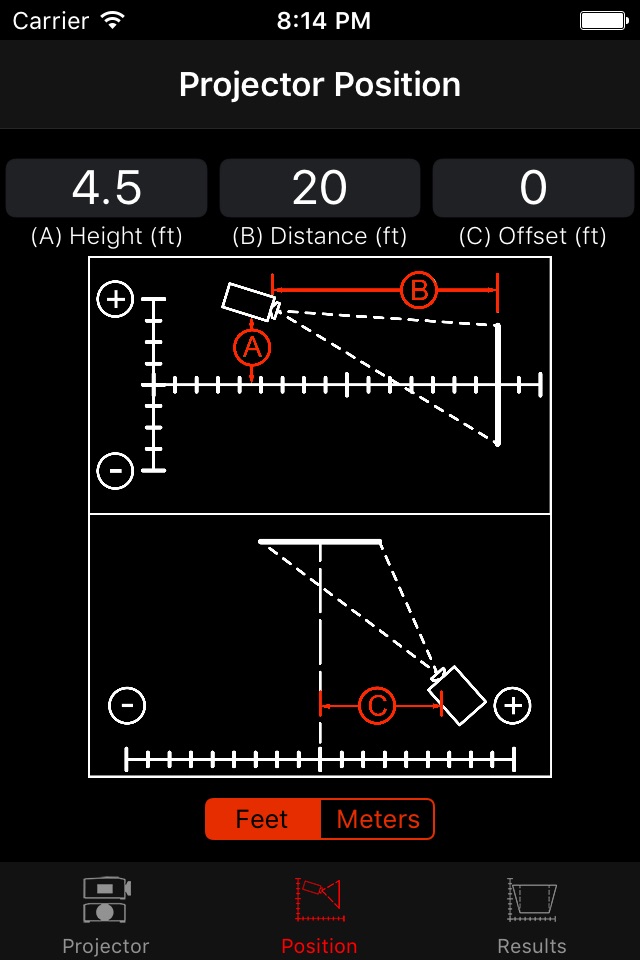 ProjectorCalc screenshot 2