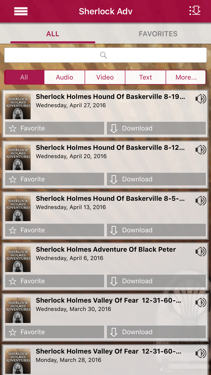 Sherlock Holmes Adventures - Old Time Radio App