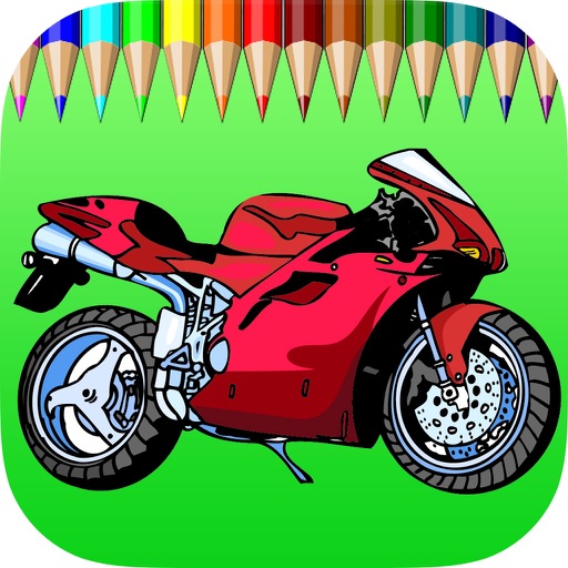 Motorcycle Coloring Book For Kids - Games Drawing and Painting For learning Icon