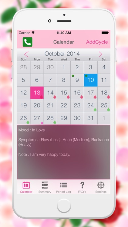 Fertility Period Tracker - Ovulation Tracker & Monthly Cycles with Menstrual Calendar screenshot-3