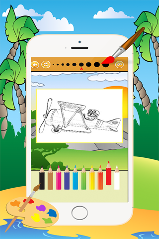 Planes Aircraft Coloring Book - All in 1 Vehicle Drawing and Painting Colorful for kids games free screenshot 3