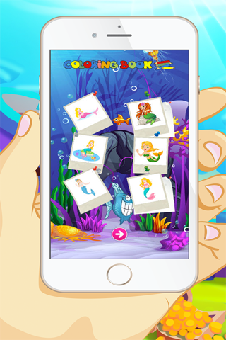 Mermaid Coloring Book - Educational Coloring Games Free ! For kids and Toddlers screenshot 3