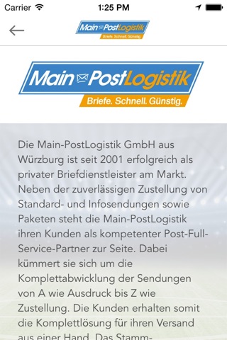 Main-PostLogistik-EM-App screenshot 2