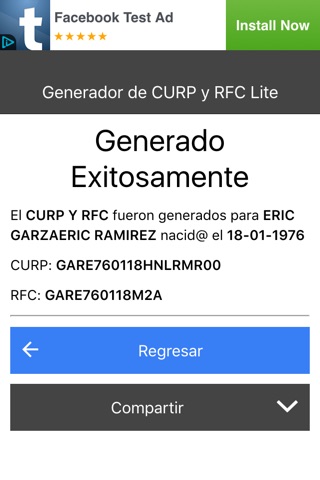 Generador CURP y RFC Lite screenshot 3