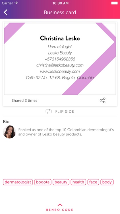 Benbo - Business card creator and scanner