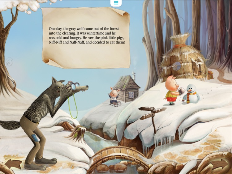 Three Little Pigs Today. Animated book for toddlers.