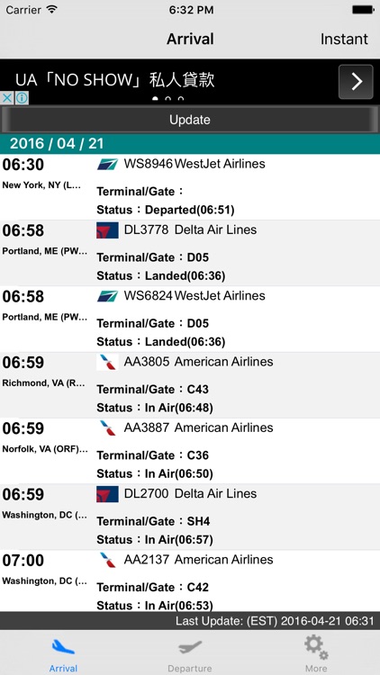 US New York LaGuardia Airport Flight Info(Lite)