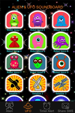 Alien Voice & UFO Soundboard Button Free: 90+ Sci-Fi Sound Effects of Robot Chatter & Space Flying screenshot 2