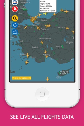 Turkey Flights Pro : Turkish Airlines, Pegasus, Onur Air Flight Tracker & Air Radar screenshot 2
