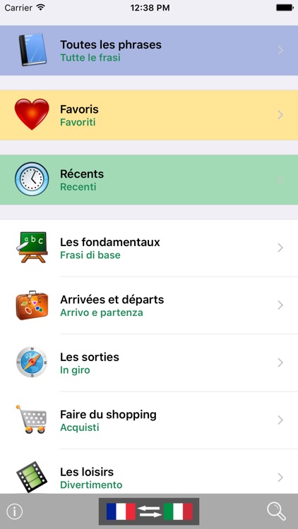 French / Italian Talking Phrasebook Translator Dictionary - Multiphrasebook screenshot-0