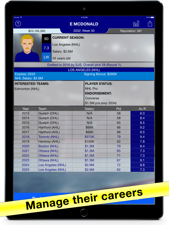 Hockey Agent: Team Manager sim screenshot