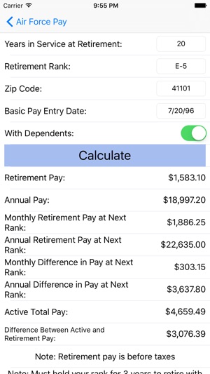 Air Force Pay Calculators(圖3)-速報App