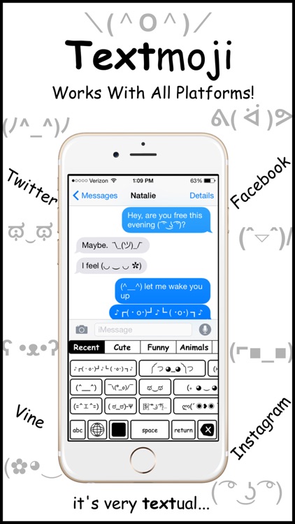 Textmoji ⊂(◕‿◕⊂)