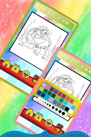 Princess Mermaid Coloring Pages Coloring Markers screenshot 4
