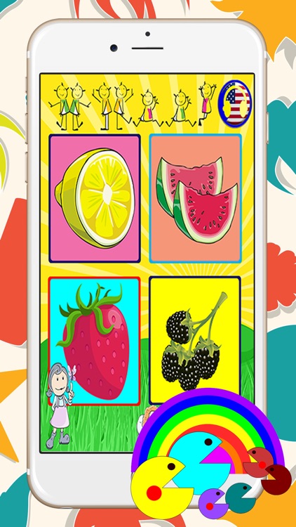 Fruit Alphabet Spelling Words Kindergarten School