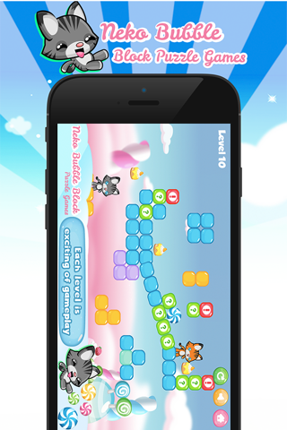 Neko Bubble Block Puzzle Games screenshot 3