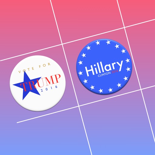 Tic Tac Toe 2016 General Election Edition Hillary Clinton vs Donald Trump Icon