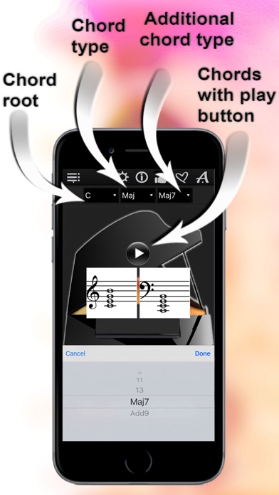 Piano Chords Compass - learn the chord notes & play them Screenshot 3