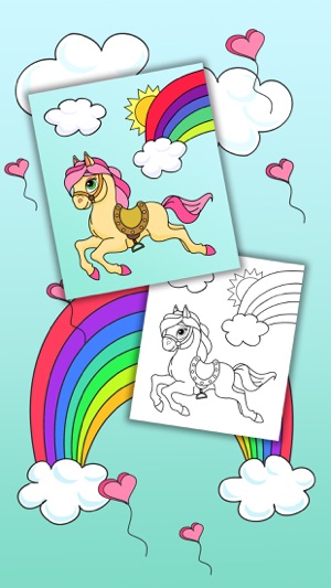 Unicorn coloring book for kids -paint & color fantastic anim(圖1)-速報App