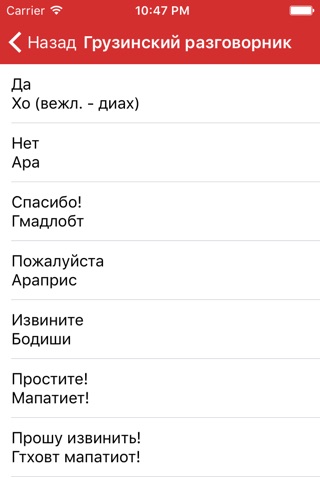 Русско-грузинский разговорник screenshot 4