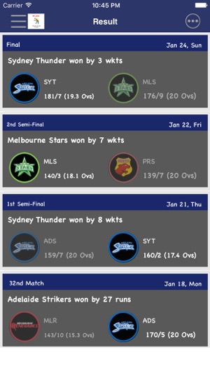 BBL Woman 2016 Unofficial  - Schedule,Li