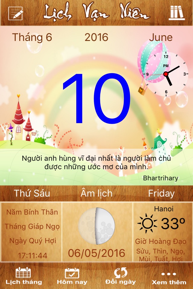 Lịch Vạn Niên 2016 (Xem ngày tốt, Lịch Âm dương, Thời tiết, Công việc...) screenshot 3