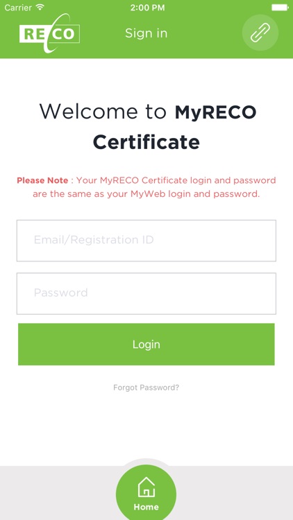 MyReco Certificate