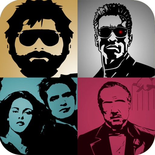 Guess the Movie Shadow Quiz (pop picture trivia guessing game) – discover the movies of the 80’s 90’s and now as you play this fun new puzzle trivia word game. Featuring cool posters of famous celebrities, cartoon characters and theatre stars. Free! Icon