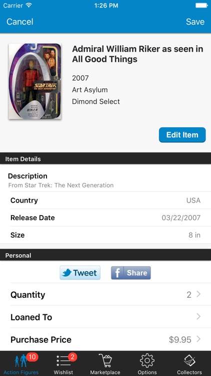 Action Figures Toys Collector Inventory Database
