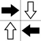 Swipe the solid arrows in the same direction